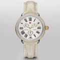 Michele Serein Diamond Two Tone Bone Alligator Leather Strap