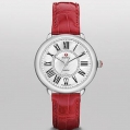 Michele Serein16 Diamond Dial Garnet Alligator Leather