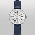 Michele Serein16 Diamond Dial Navy Blue Patent Leather
