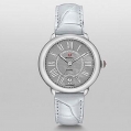 Michele Serein16 Grey Diamond Dial Pastel Blue Alligator Leather