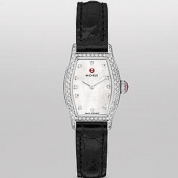 Michele Urban Coquette Diamond Dial Black Alligator Leather