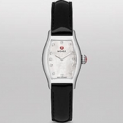Michele Urban Coquette Diamond Dial Black Patent Leather