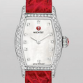 Michele Urban Coquette Diamond Dial Garnet Alligator Leather