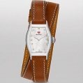 Michele Urban Coquette Diamond Dial Saddle Calfskin Double Wrap