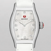 Michele Urban Coquette Diamond Dial White Patent Leather