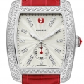 Michele Urban Diamond Dial Garnet Alligator Leather