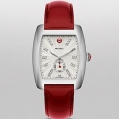 Michele Urban Diamond Dial Scarlet Patent Leather