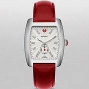 Michele Urban Diamond Dial Scarlet Patent Leather