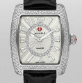 Michele Urban Mini Diamond Dial Black Alligator Leather