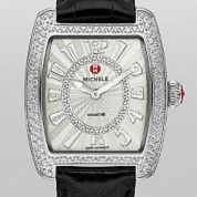 Michele Urban Mini Diamond Dial Black Alligator Leather