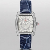 Michele Urban Mini Diamond Dial Navy Blue Alligator Leather
