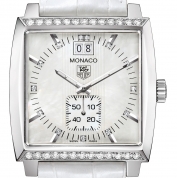 Tag Heuer Monaco grande date diamond bezel and diamond dial
