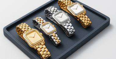 Four Cartier Panthère watch sizes shown in steel, two-tone, gold and diamond configurations