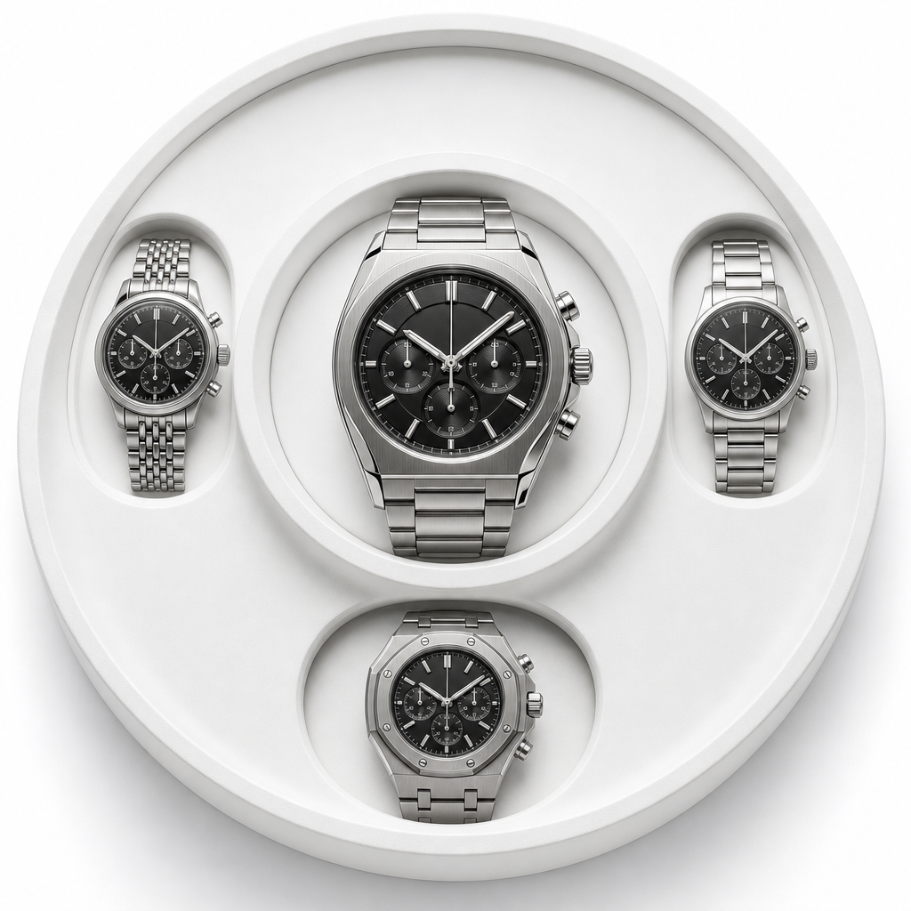 Illustration distinguishing the broader Speedmaster family from the Moonwatch Professional